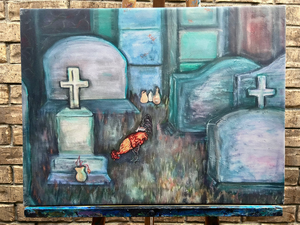 Rooster in the Graveyard