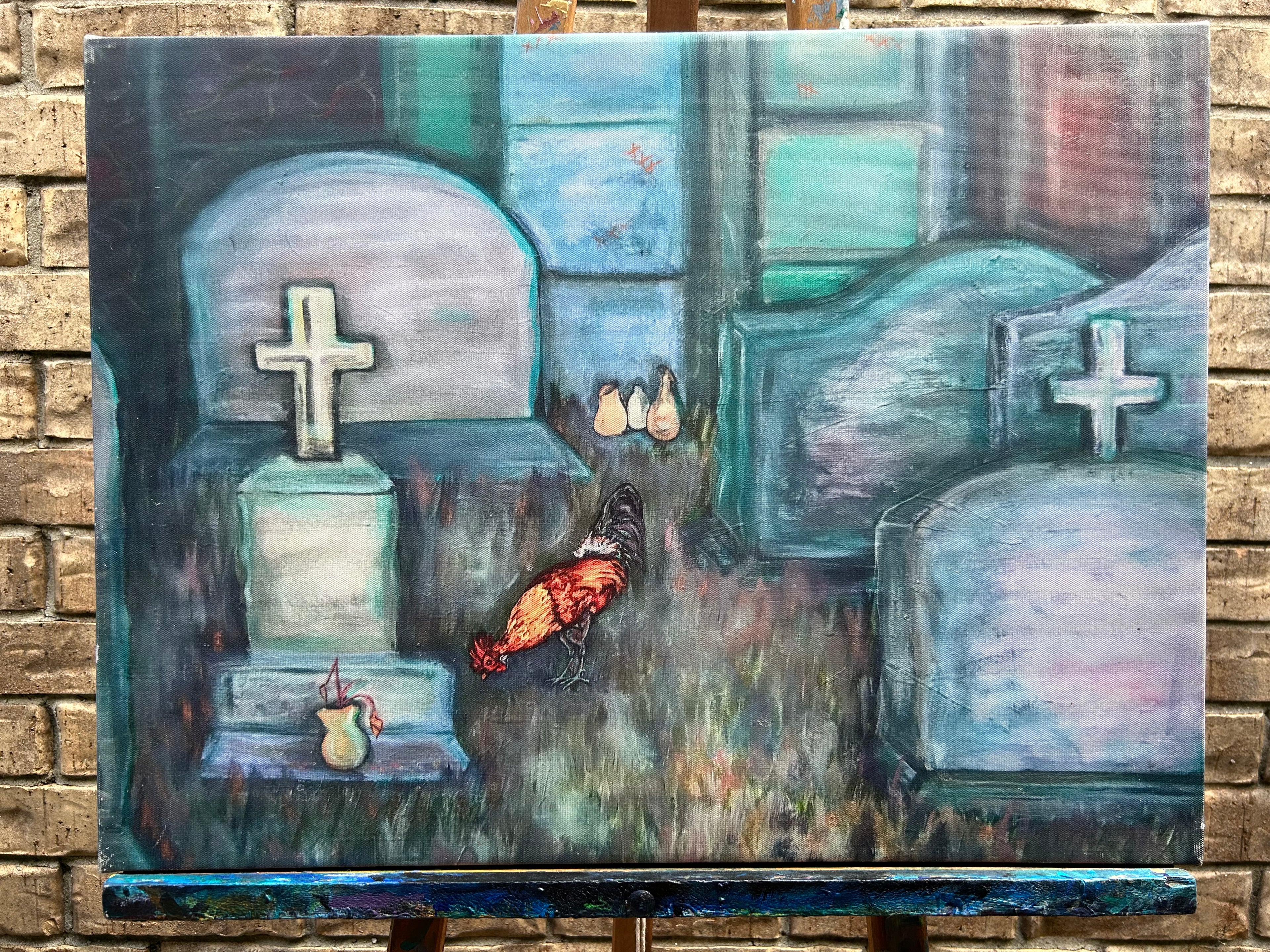 Rooster in the Graveyard